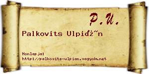 Palkovits Ulpián névjegykártya